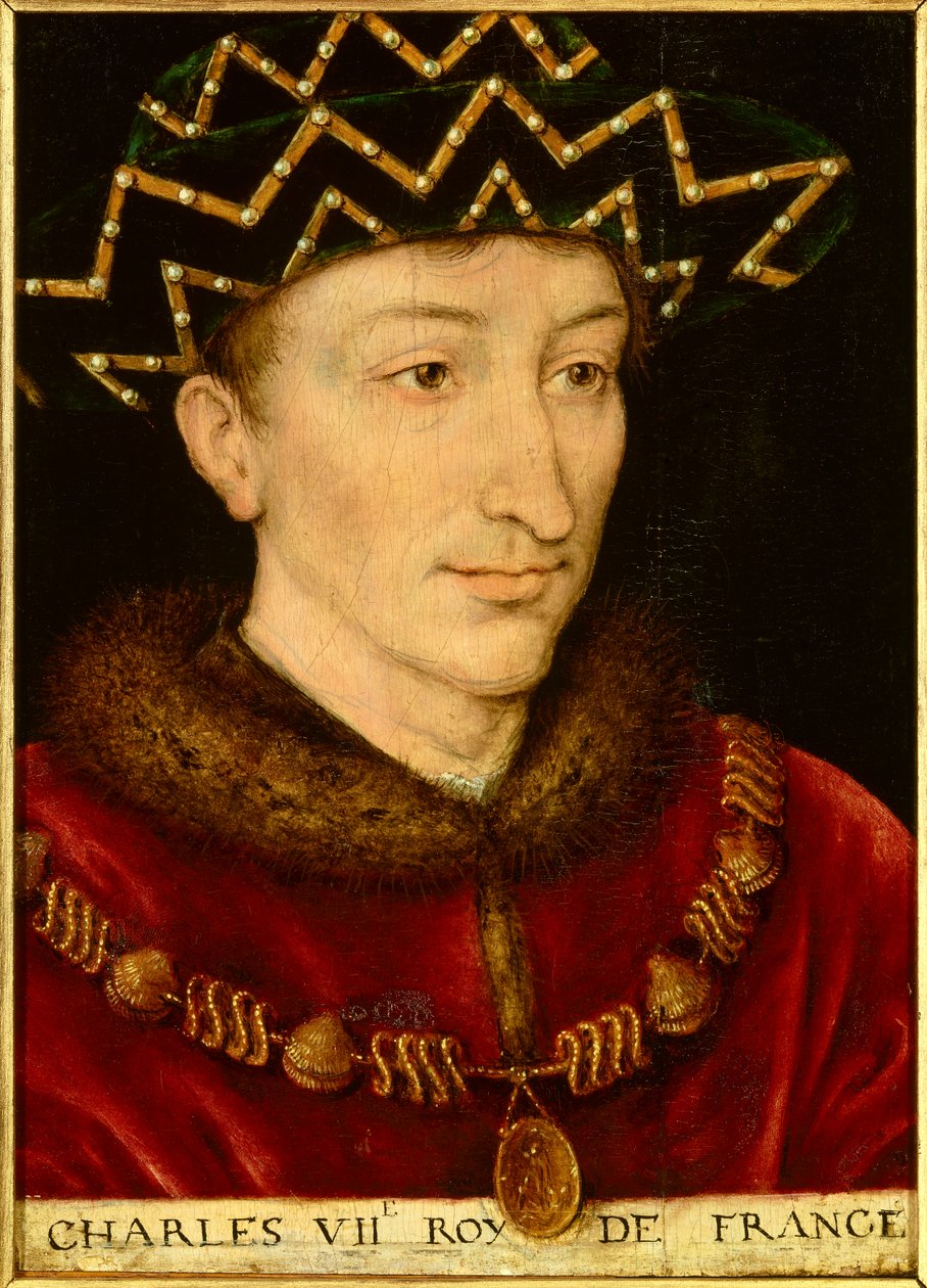 VII. Károly (1403-1461) francia király portréja. A francia iskola festménye alkotó: French School