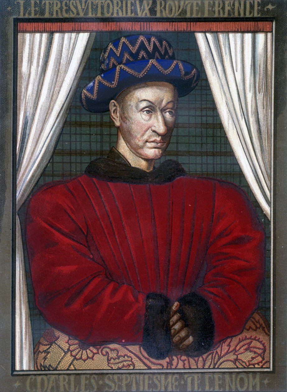 VII. Károly (1403-1461), francia király portréja. alkotó: French School