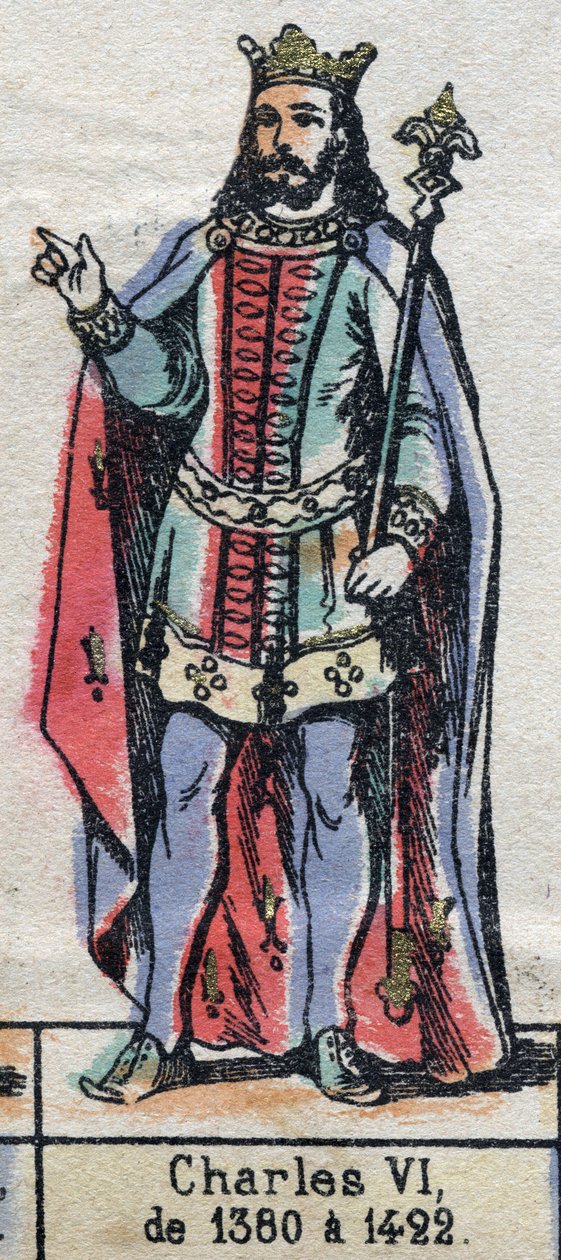 A Jó Aime Károly (1368-1422) néven ismert francia VI. Károly portréja (a Kapetusok dinasztiája). 19. század végi illusztráció. alkotó: French School