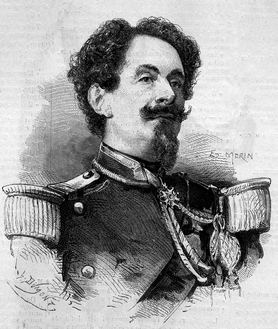 Charles Victor Frebault (Frebault tábornok) (1813-1888), Guadeloupe kormányzójának portréja. Metszet a „” Le Monde Illustré”” 148. számában, 1860. február 11. alkotó: French School