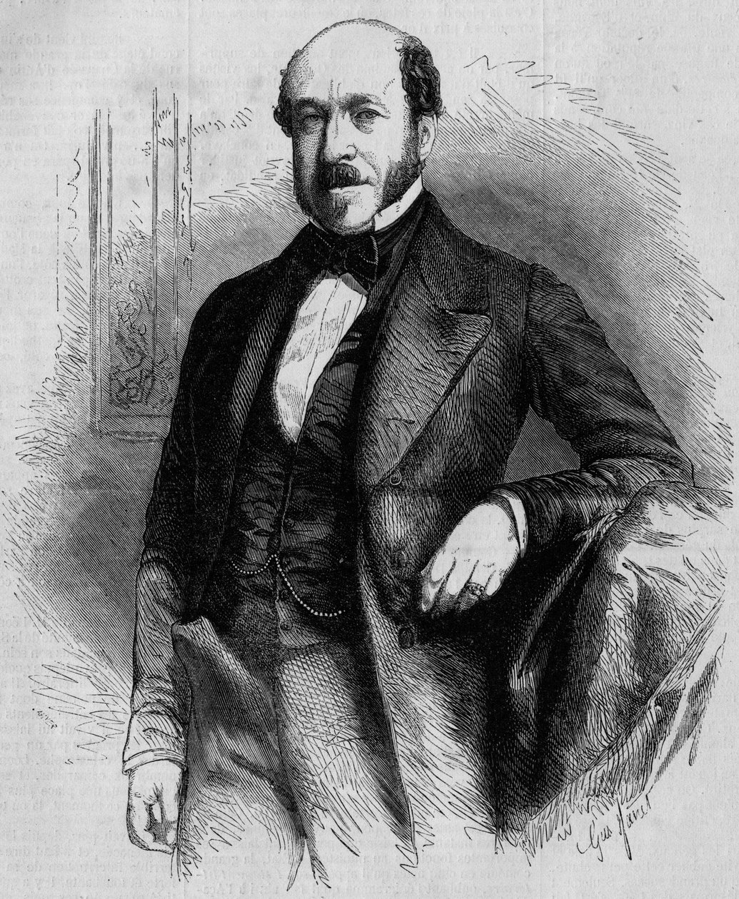 Charles de Morny (1811-1866) francia politikus, a Második Birodalom alatti törvényhatósági hadtest elnöke portréja. Metszet a „” Le Monde Illustré”” 33. számában, 1857. november 28-án. alkotó: French School