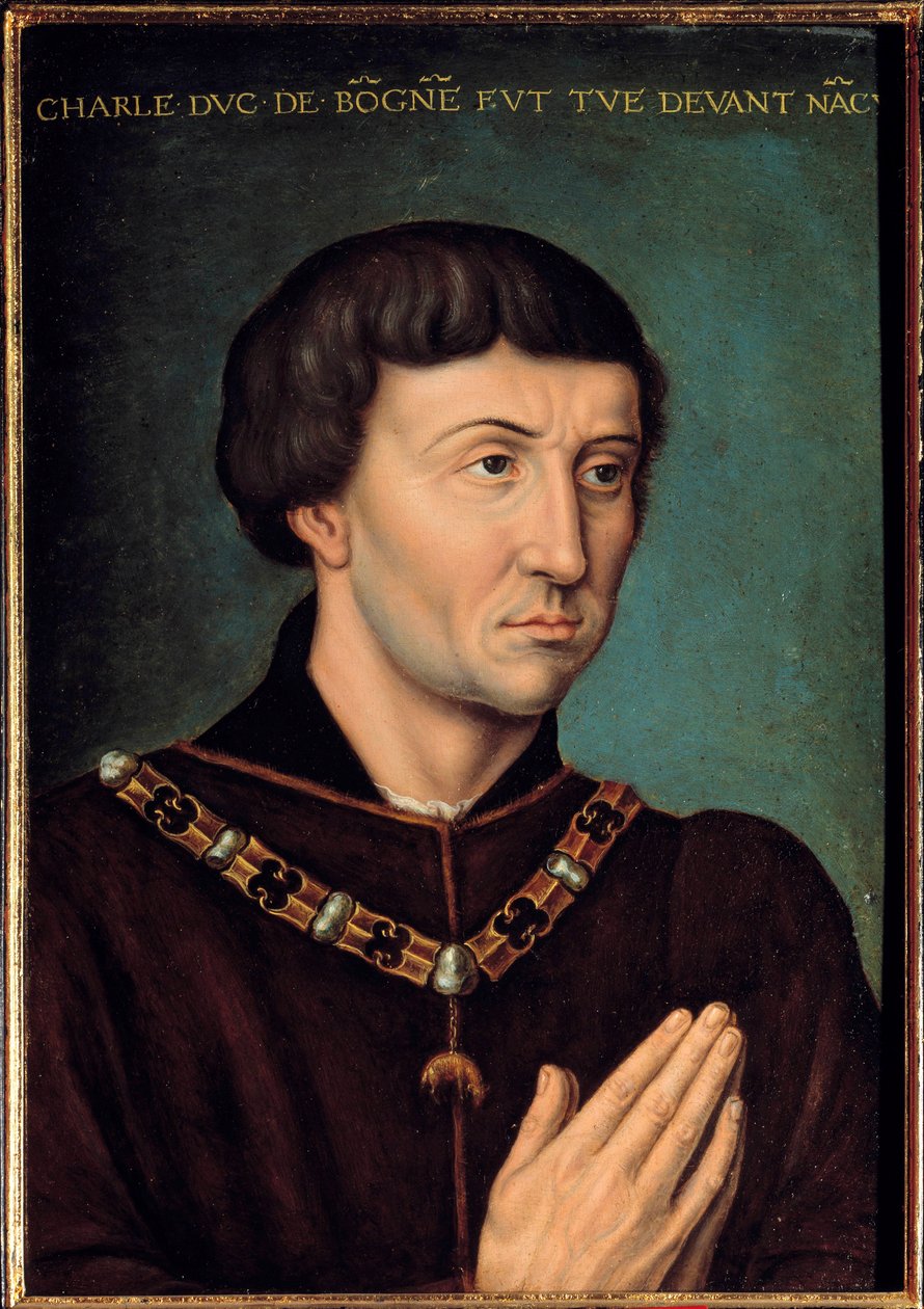 Temeraire Károly (1433-1477) burgundi herceg portréja 1467-ben A francia iskola festménye. 1475 V. 0,42x0,3 m. alkotó: French School