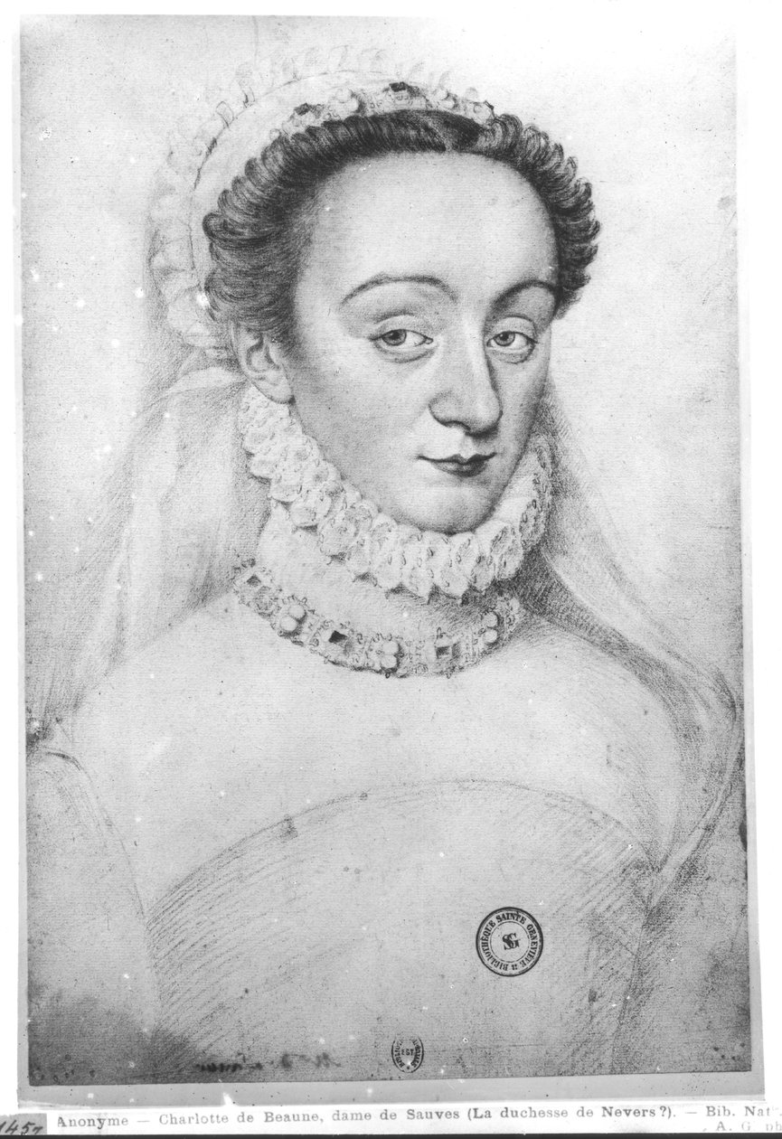 Charlotte de Beaune (1551-1617) Sauves hölgy portréja, XVI-XVII. alkotó: French School