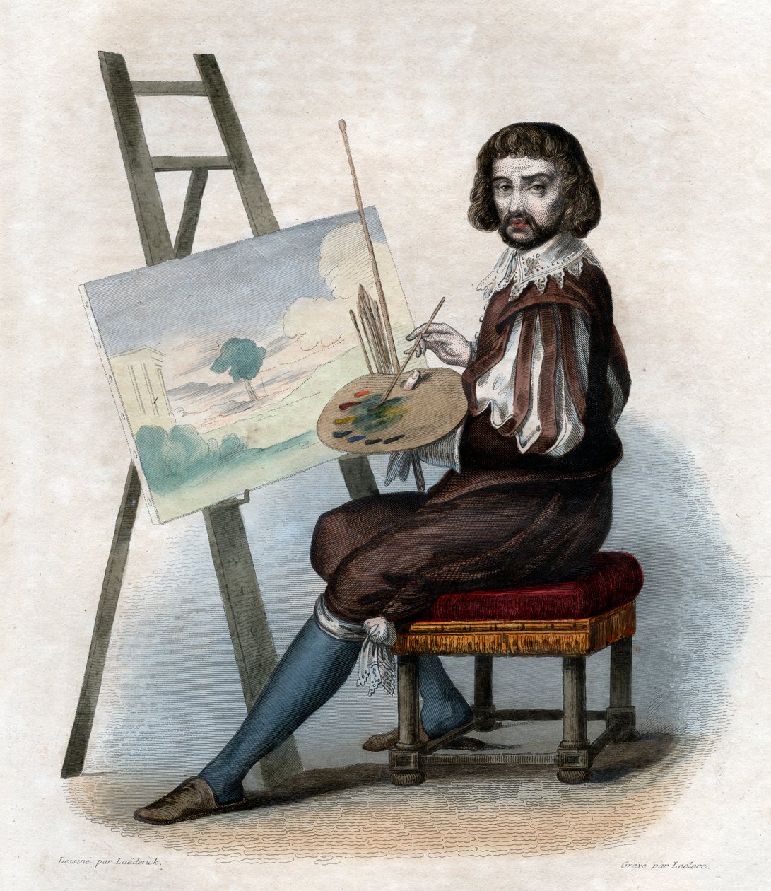 Claude Gellee Le Lorrain (1600-1682) francia festő portréja. alkotó: French School