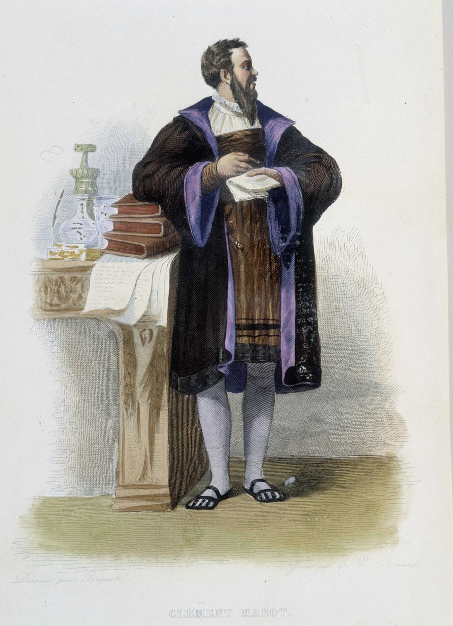 Clement des Marets dit Marot, francia költő (1496-1544) portréja - in "Le Plutarque francais", Ed. Mennechet alkotó: French School