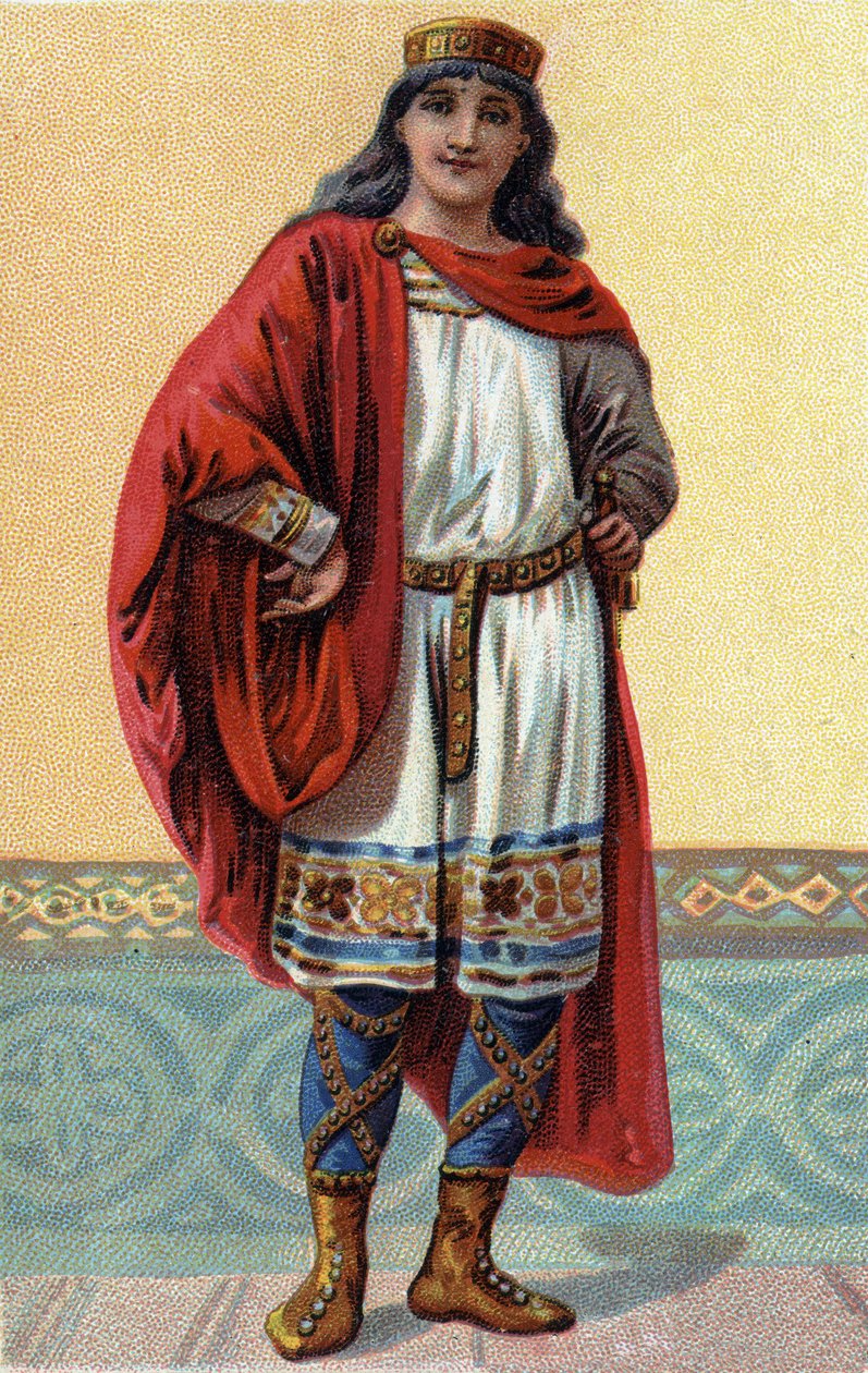 II. Clovis, a frankok királyának portréja (633-657. v.). alkotó: French School