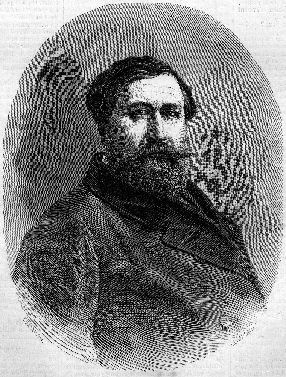Alfred Emilien de Nieuwerkerke gróf (1811-1892), francia szobrász és főtisztviselő portréja. Metszet a „” Le Monde Illustré”” 212. számában, 1861. május 4. alkotó: French School