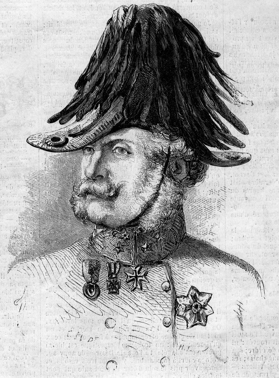 Gróf Gyulai Ferencz (1797-1868), az osztrák csapatokat a Lombard tartományokban parancsnokló feld altábornagy arcképe. Metszet a „” Le Monde Illustré”” 107. számában, április 30 alkotó: French School