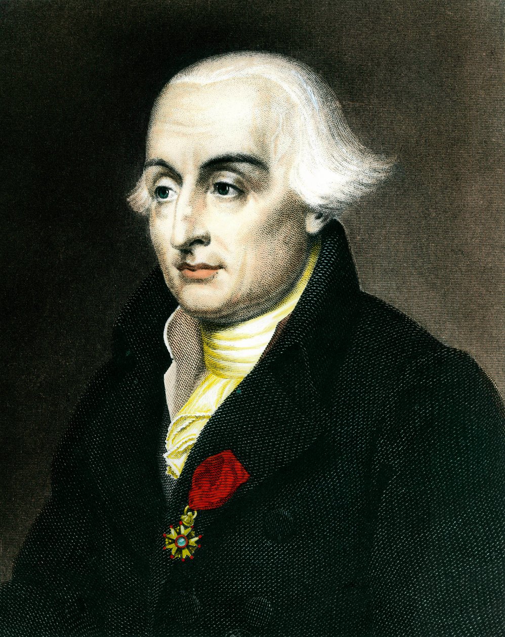 Joseph Louis de Lagrange gróf (1736-1813) francia matematikus portréja. A 19. századi gyűjtemény Particuliere metszete alkotó: French School