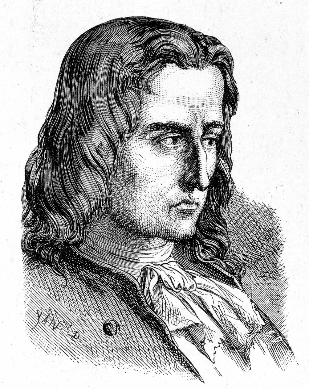 Denis Papin (1647 - 1714) portréja - a Tudományos albumban; jeles tudósok; Grandes felfedezések””” 1896. alkotó: French School