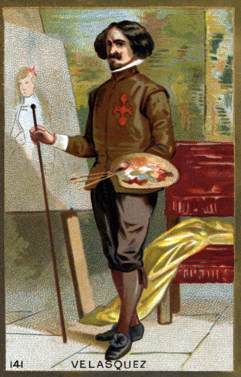 Diego Rodriguez de Silva y Velazquez portréja Diego Velasqueznél (1599-1660). A 19. század végének kromolitográfiája. alkotó: French School