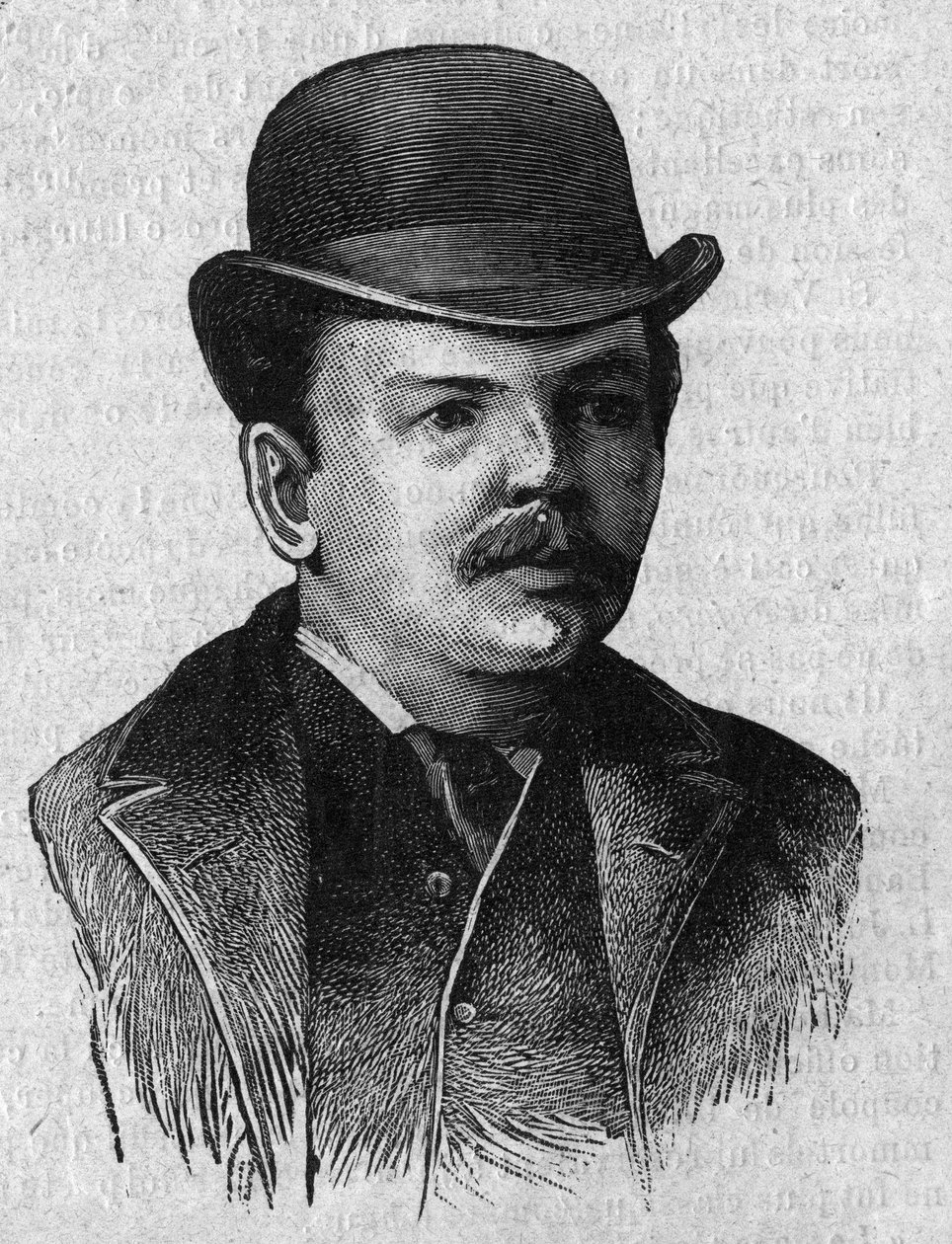 Dr. Leander Starr Jameson (1853-1917), a dél-afrikai Cape Colony brit miniszterelnökének portréja (Transvaal). Metszet a „La gazette du dimanche” január 16-án alkotó: French School