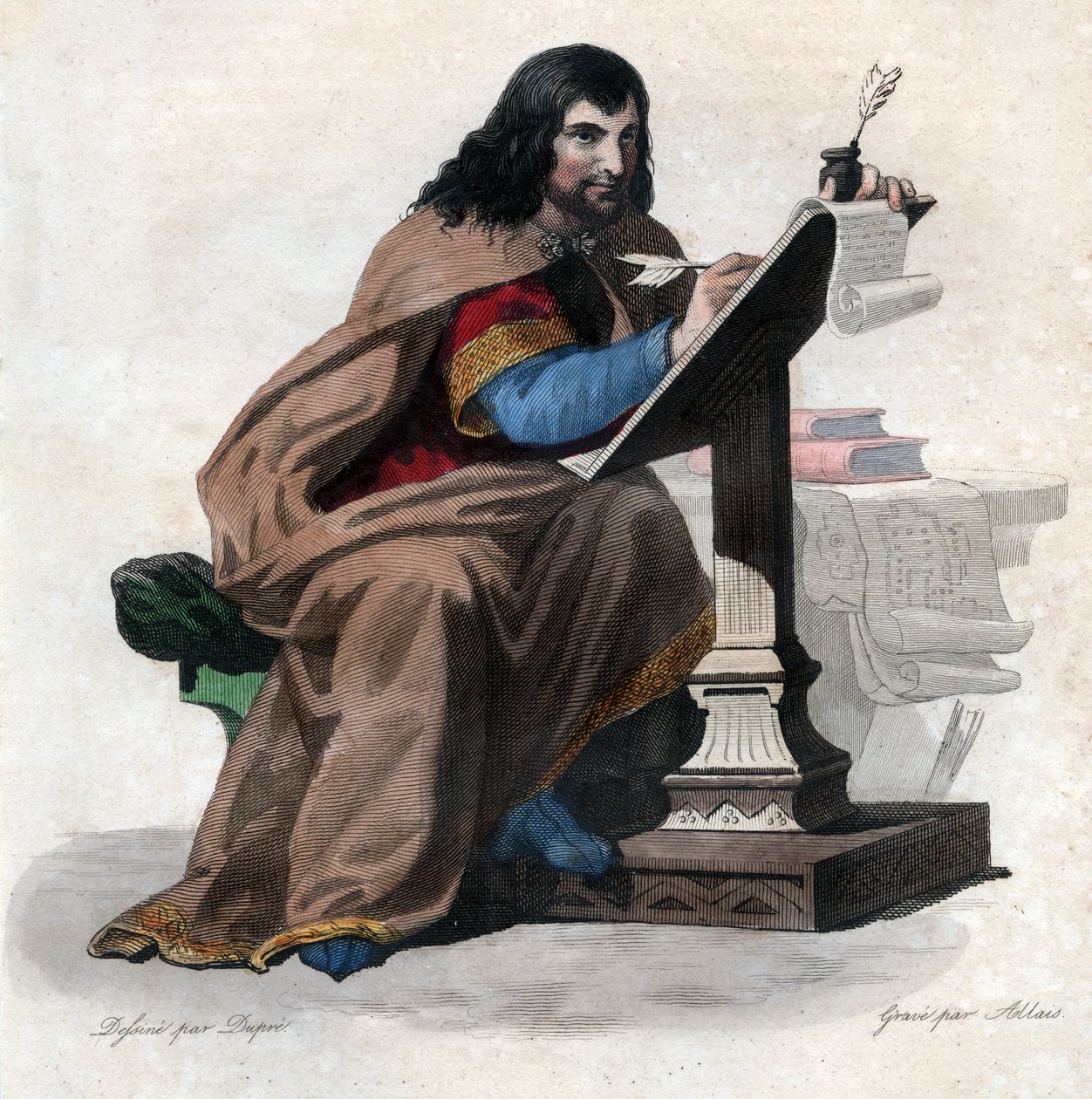 Einhard (Eginhard, Einhart, Einard, Einhard) (775-840), frank tudós és udvaronc portréja. alkotó: French School