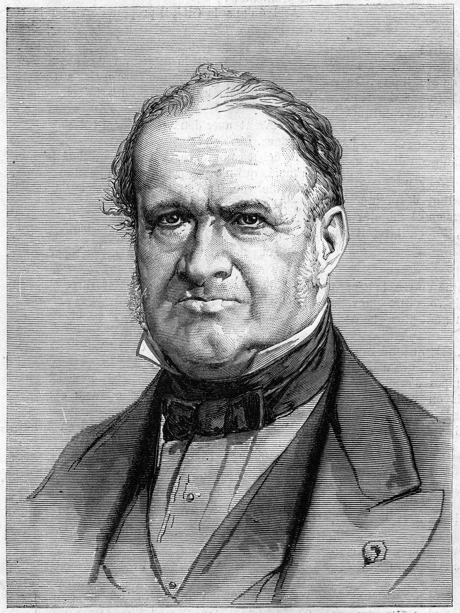 Elie de Beaumont (1798-1874) francia geológus portréja. Metszet a „” Le Monde Illustré”” 912. számban, október 3-án alkotó: French School