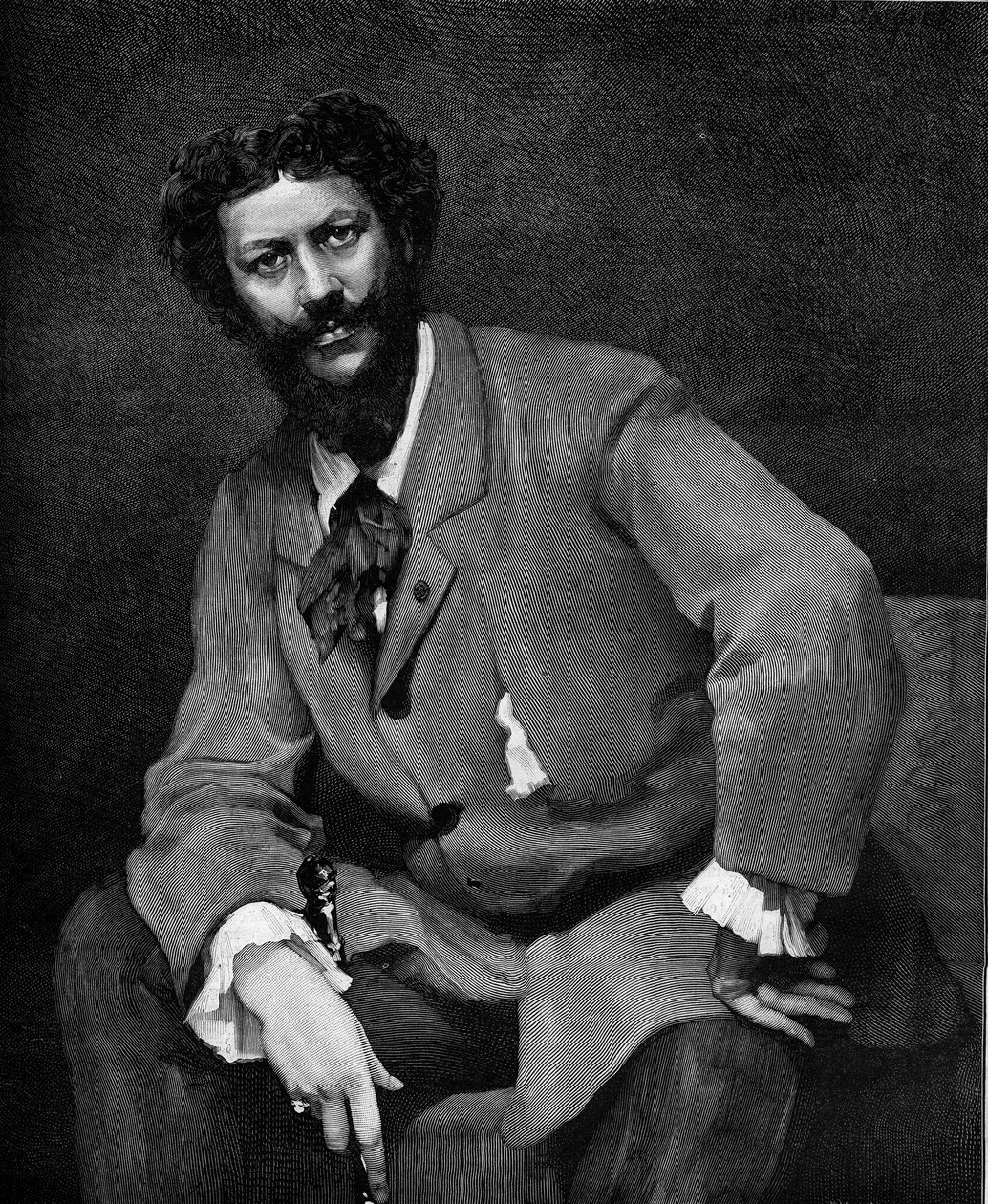 Emile Auguste Carolus Duran (Charles Duran vagy Carolus-Duran) (1837-1917) francia festő portréja. Valletta metszete az 1880. április 24-i 1204. sz. „” The Illustrous World” című könyvben. alkotó: French School