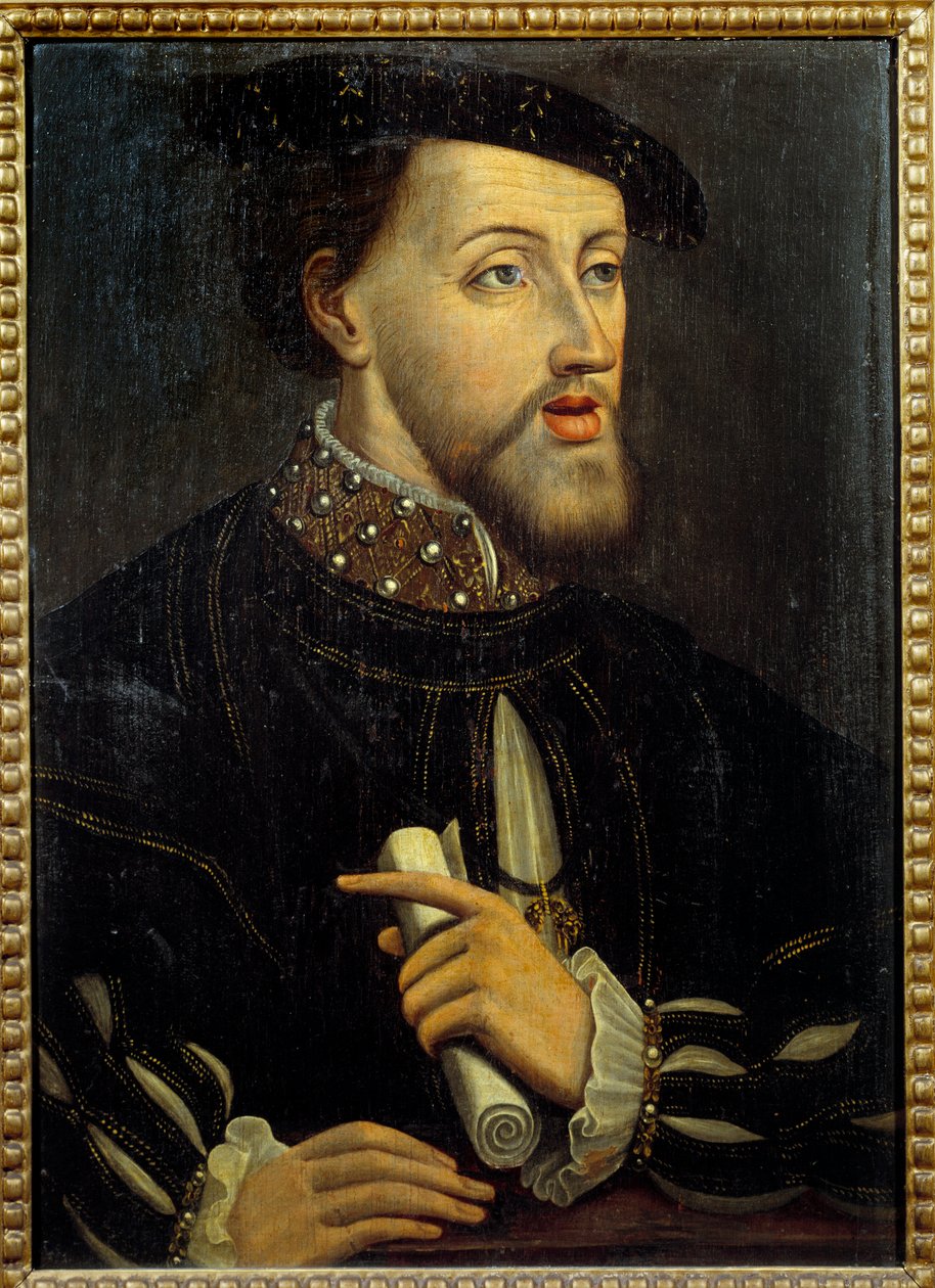 V. Károly császár (1500-1558) portréja. A francia iskola névtelen festménye. 16. század. Chantilly musee Conde alkotó: French School