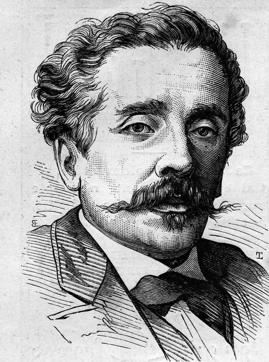 Ernest Lacan (1829-1879) francia újságíró és író portréja. Metszet a „” Le Monde Illustré”” 1141. számában, február 8 alkotó: French School