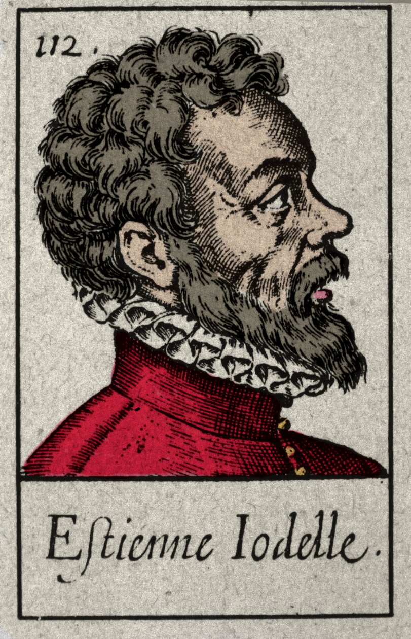 Etienne Jodelle (1532-1573), a Pleiade mozgalom francia költőjének portréja. századi metszet. alkotó: French School