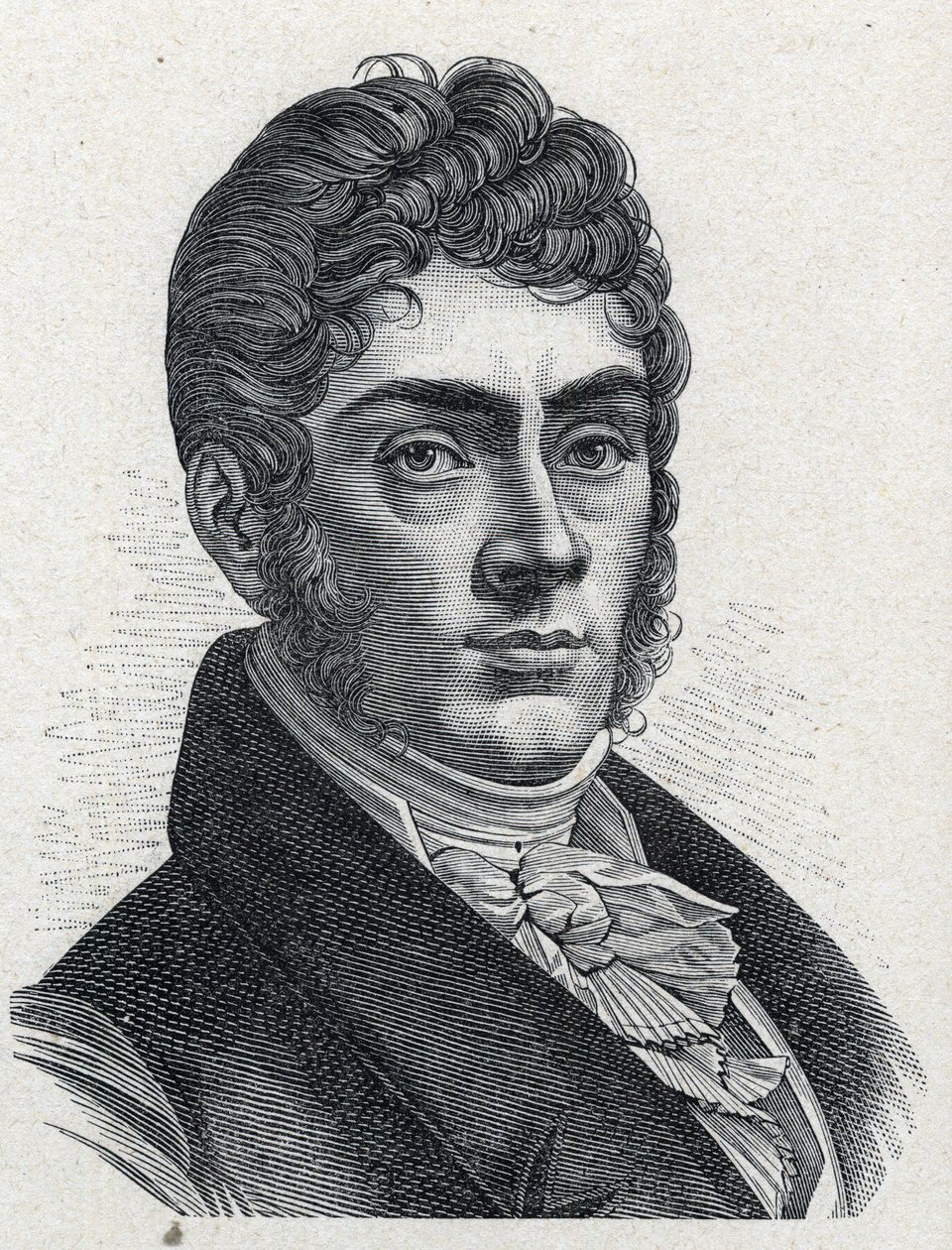 Etienne Nicolas Mehul (1763-1817) francia zeneszerző portréja. Metszet 1889-ből. Magángyűjtemény. alkotó: French School