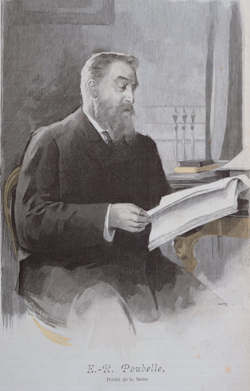 Eugene Poubelle (1831-1907) portréja, a La Revue Illustree-ből. 1893. június 15. (színes metszet) alkotó: French School