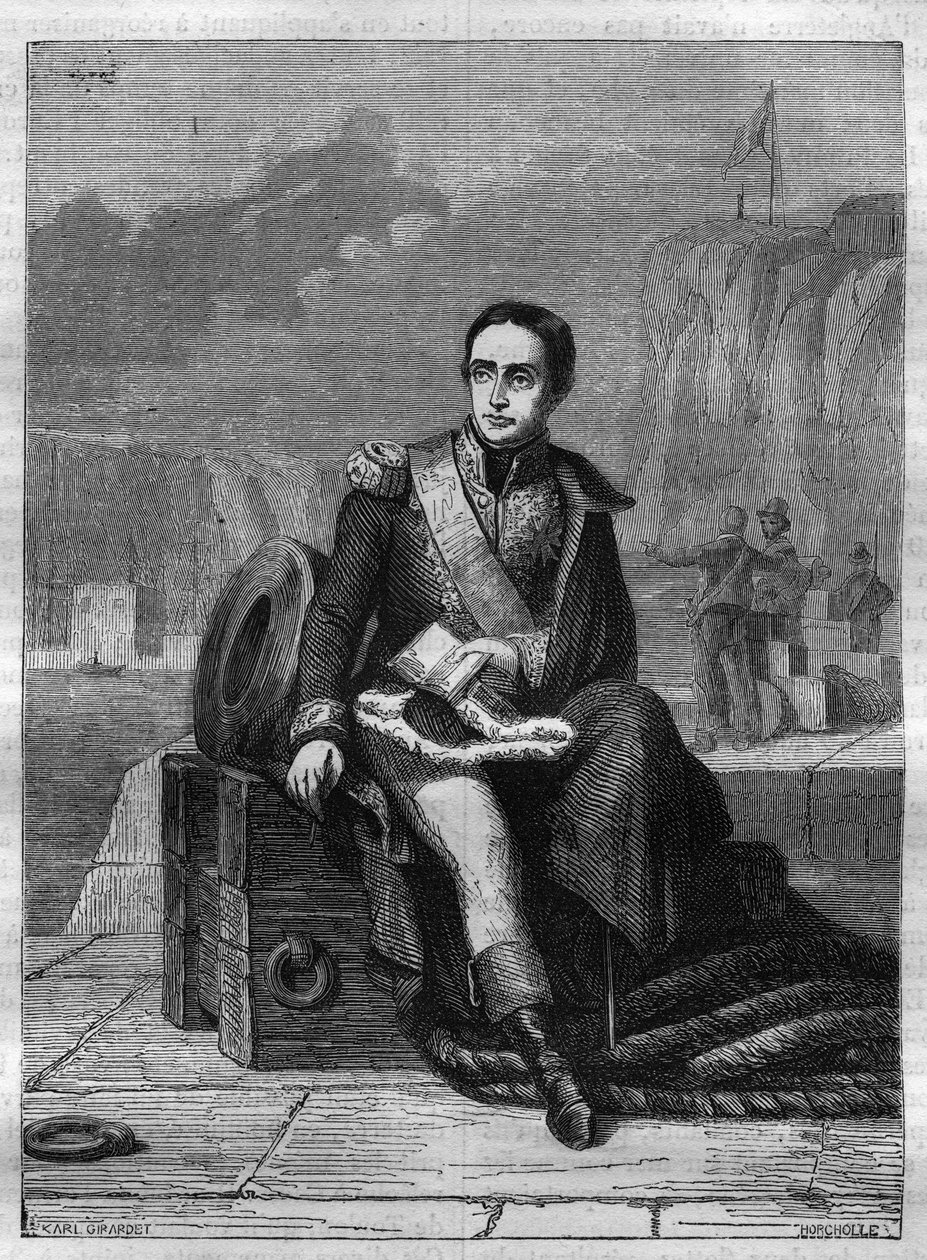 Eustache Bruix (1759-1805), francia admirális portréja - Metszet 1865-ből Louis Adolphe Thiers „Histoire du Consulate et de l