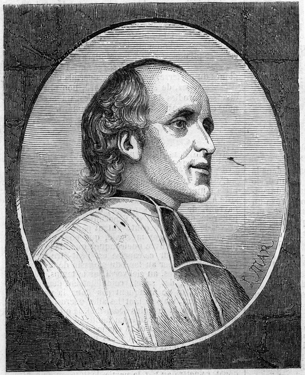 Delacroix de Ravignan atya (1795-1858), francia jezsuita portréja. Metszet a „Le Monde Illustré” 47. számában, 1858. március 6. alkotó: French School