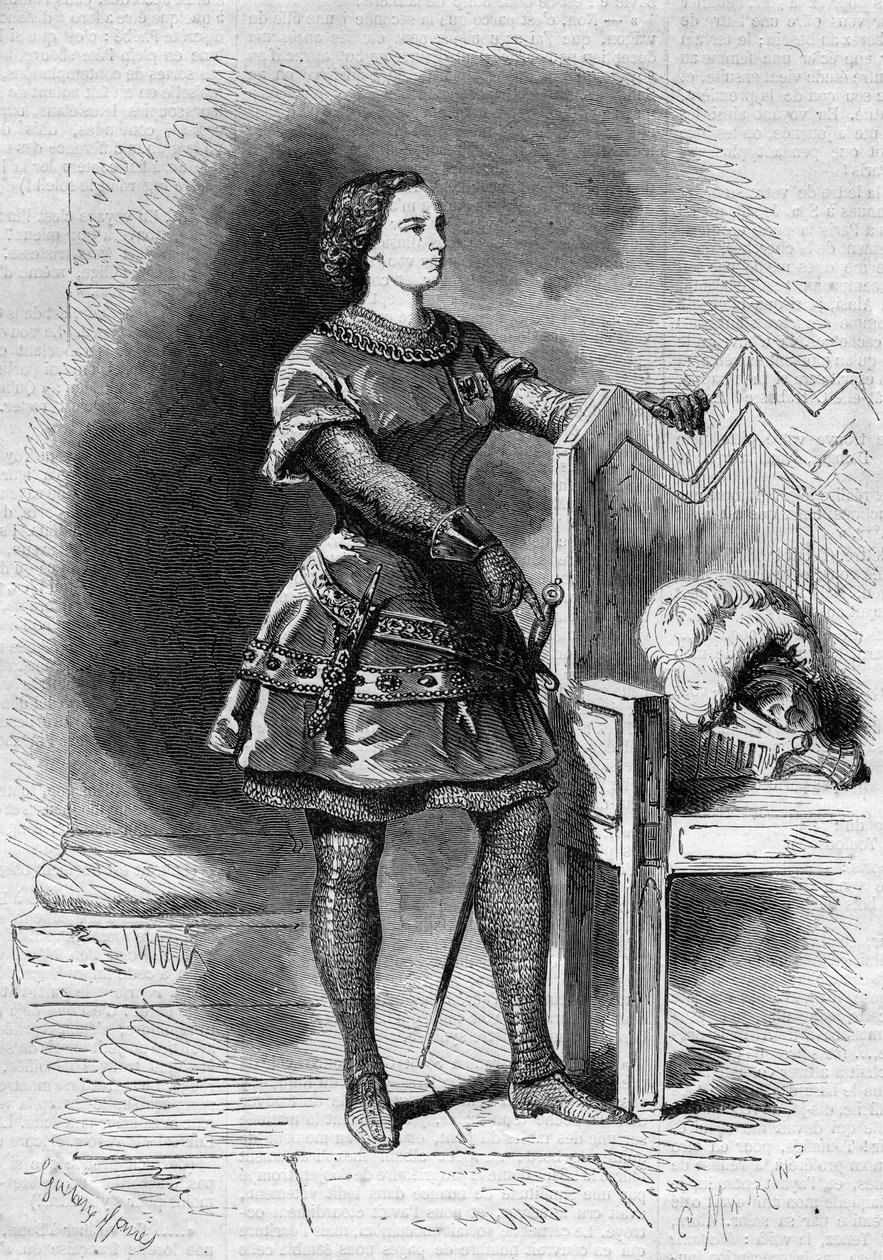 Felicita Vestvali (1824-1880) lengyel énekesnő portréja Rómeó szerepében a „Rómeó és Júlia” első felvonásában a Párizsi Operában alkotó: French School