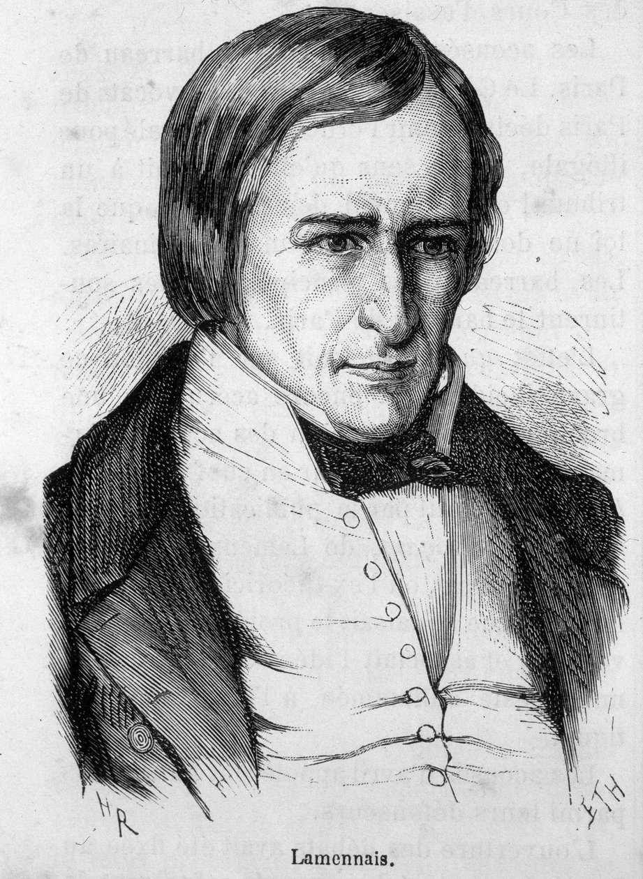Félicité Robert de La Mennais vagy Lamennais portréja. Francia pap és író (Saint-Maloban alkotó: French School