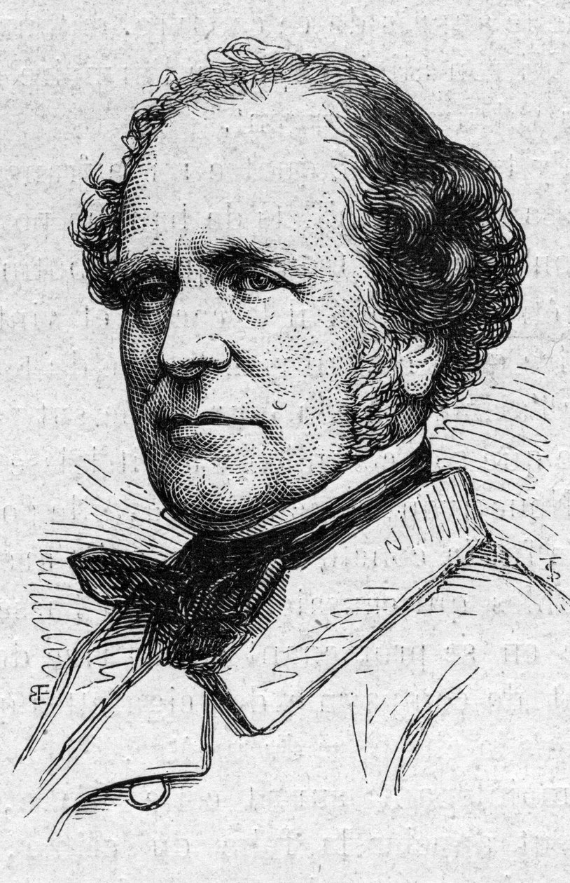 Francois Auguste Mignet (1796-1884) francia történész és akadémikus portréja. Metszet a „” Le Monde Illustré”” 883. számában, 1874. március 14. alkotó: French School