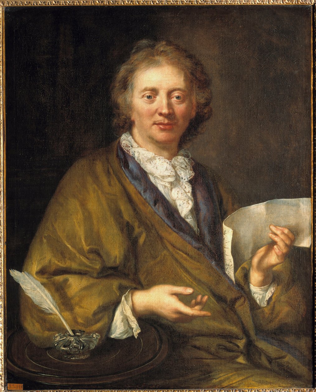 Francois Couperin (1668-1733), dit Couperin le Grand francia zeneszerző és orgonaművész portréja. 17. századi névtelen festmény. olaj, vászon, 90 x 73 cm. - Francois Couperin (1668-1733) portréja, Nagy Couperin, francia zeneszerző és alkotó: French School