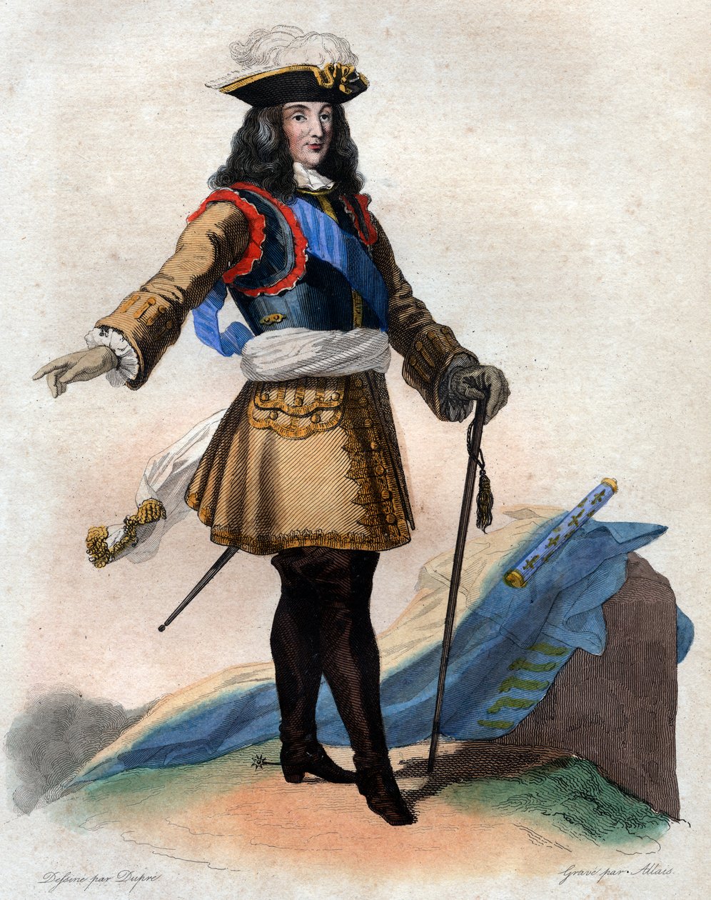 Francois Henri de Montmorency Bouteville, Marechal de Luxembourg (1628-1695), francia tábornok, Franciaország marsalljának portréja. alkotó: French School
