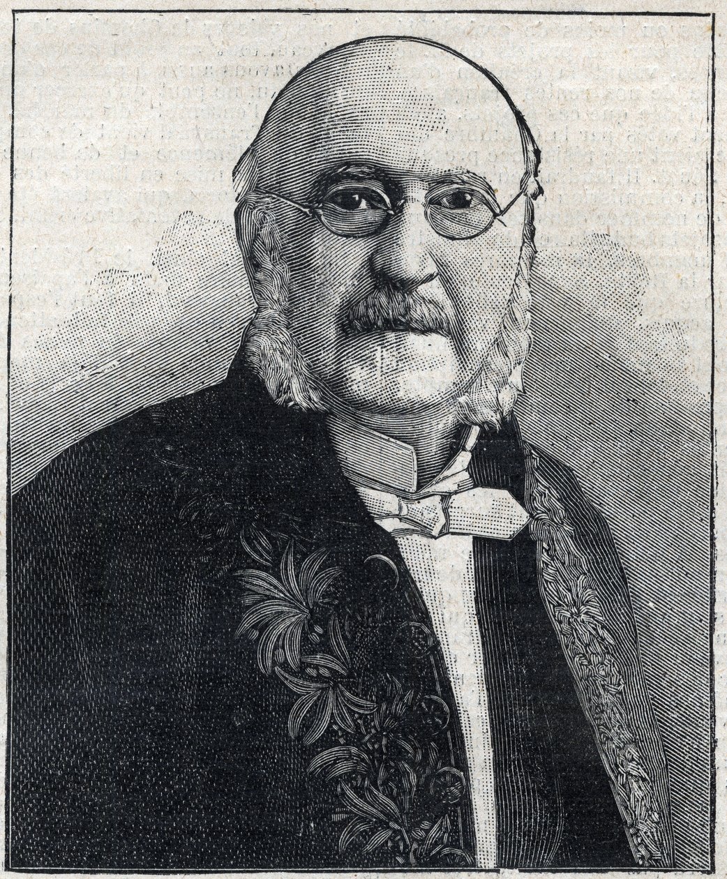 Francois Jules Suisse dit Jules Simon (1814-1896), francia filozófus és államférfi portréja a „Le Petit Parisien” c. alkotó: French School