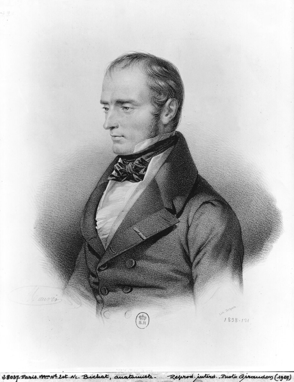 Francois Xavier Bichat (1771-1802) portréja, amelyet Francois Seraphin Delpech (1778-1825) vésett alkotó: French School
