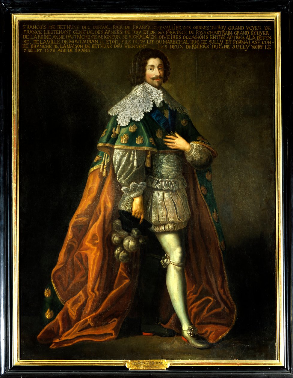 Francois de Bethune, Orval hercege (1598-1678), sőt Franciaországé, Maximilian of Bethune, Sully hercege (1559-1641) fia. 17. századi névtelen festmény. Olajfestmény. Kötelező említés: Sully sur Loire, Chateau de Sully - Fr. portréja alkotó: French School