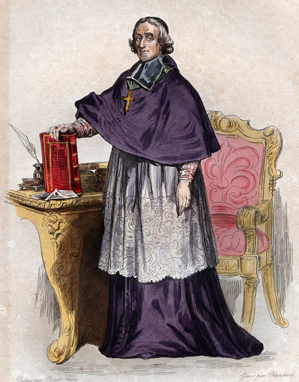 Francois de Pons de Salignac de La Mothe Fenelon (1651-1715) francia érsek, teológus, költő és író portréja. alkotó: French School