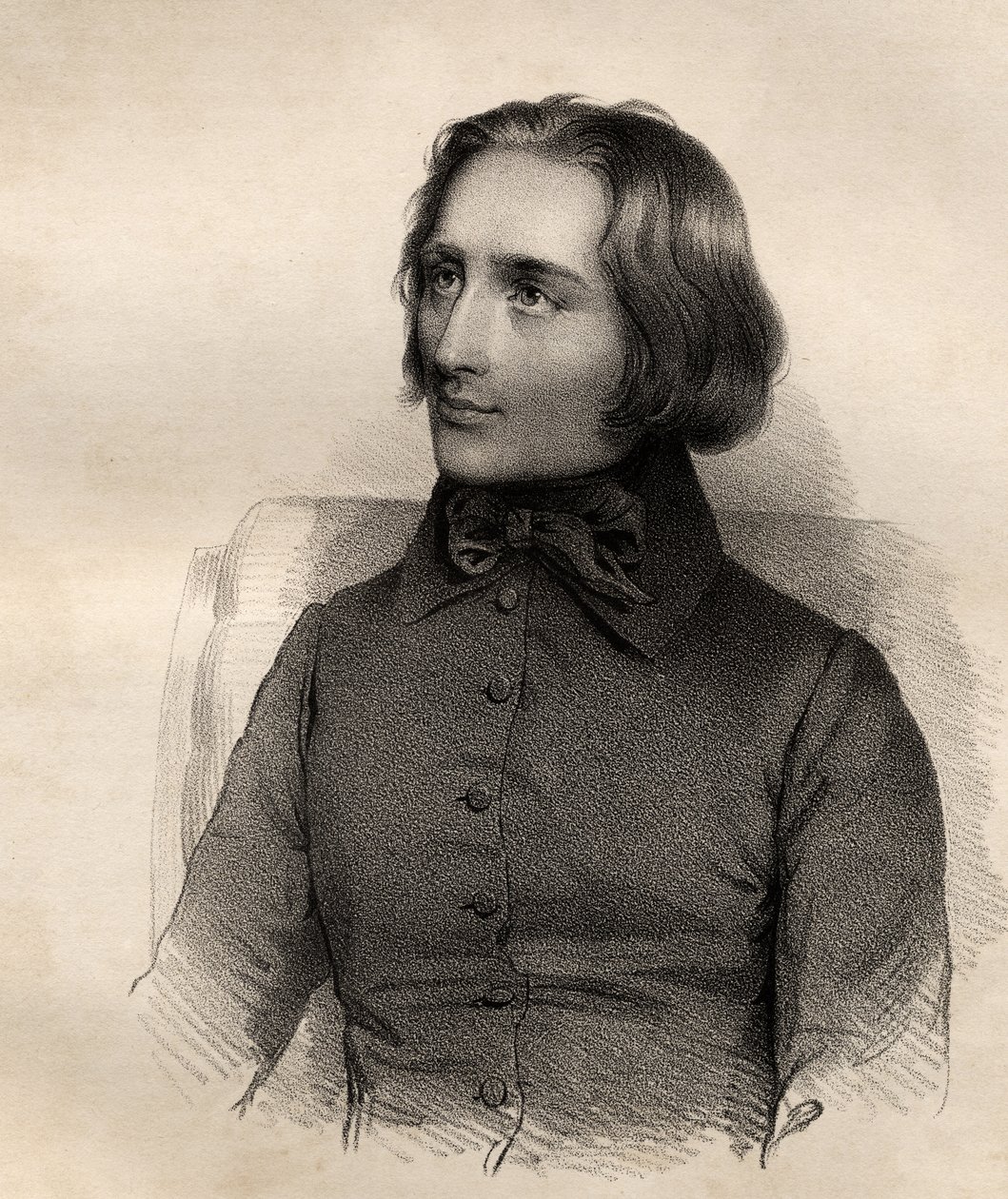 Liszt Ferenc (1811-86) magyar zongoravirtuóz és zeneszerző portréja alkotó: French School