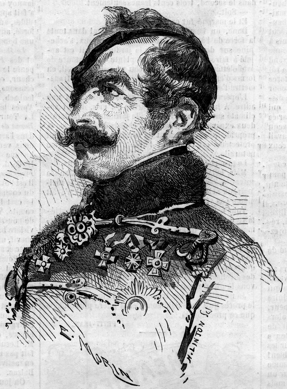 Franz von Schlick (1789-1862), tábori marechal, az osztrák hadsereg olaszországi parancsnokának portréja az 1859-es Risorgimento idején. Metszet a „” Le Monde Illustré”” 115. számában, június 25. alkotó: French School