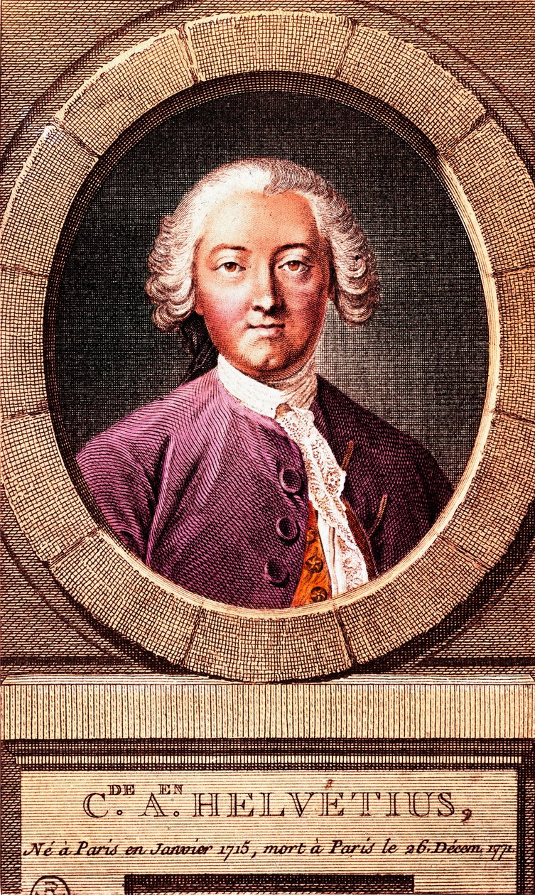 Claude Adrien Helvetius (1715-1771) francia filozófus portréja, metszet. 1772 alkotó: French School