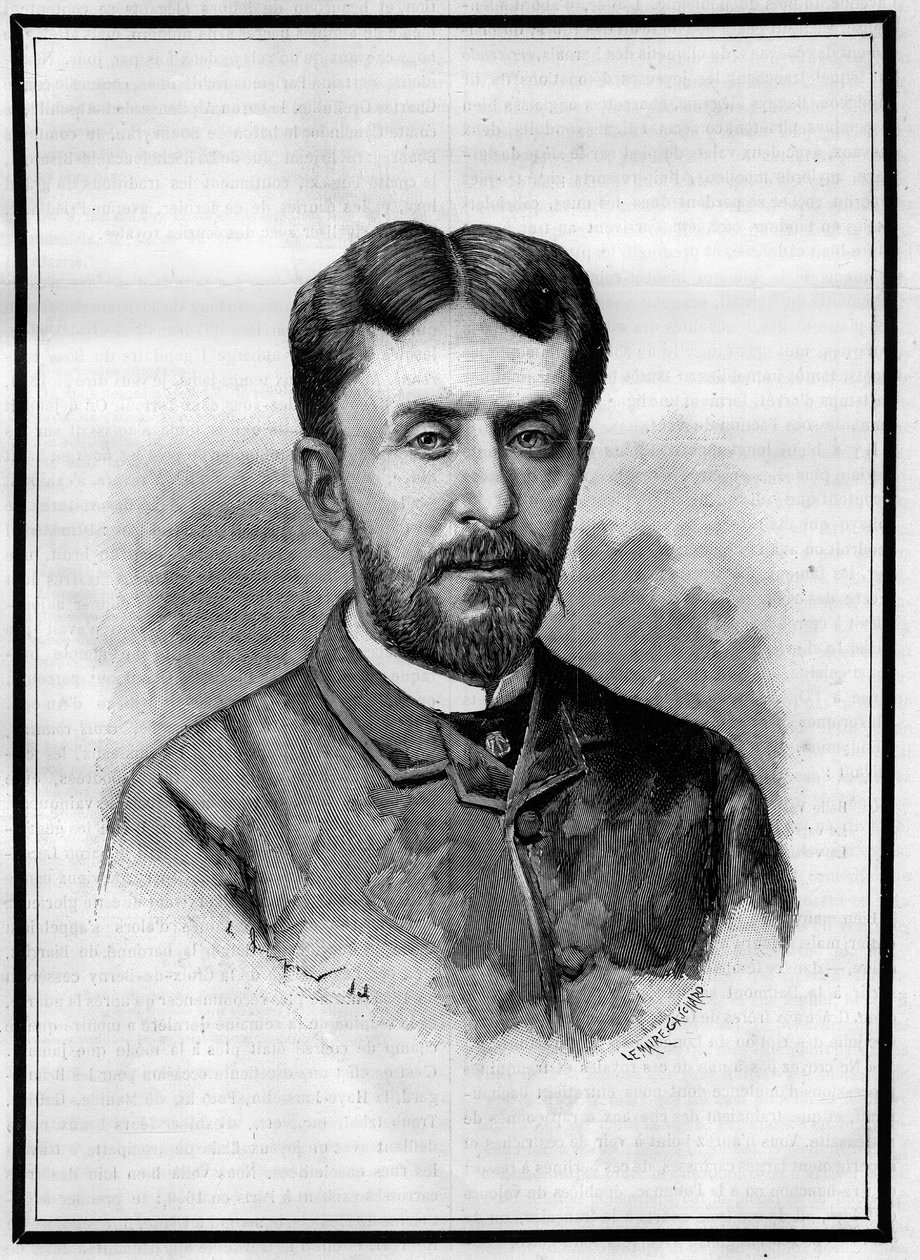 Gabriel Charmes (1850-1886) francia újságíró portréja. Metszet a „Le Monde Illustré”-ben, 1886. május 8. alkotó: French School