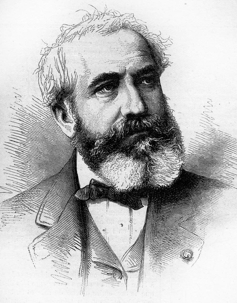 Gabriel Jean Antoine Davioud (1824-1881) francia építész portréja. Metszet az 1881. április 16-i „” Le Monde Illustré”” 1255. sz. alkotó: French School