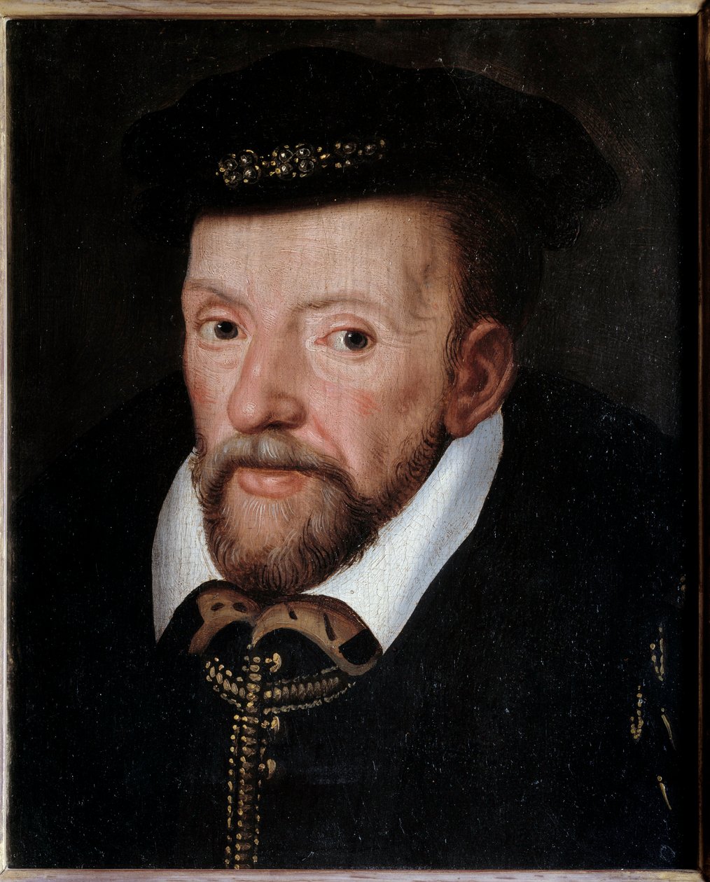 Gaspard de Coligny (1519-1572) francia tengernagy portréja A francia iskola festménye. 16. század V. 0,24x0,19 m alkotó: French School