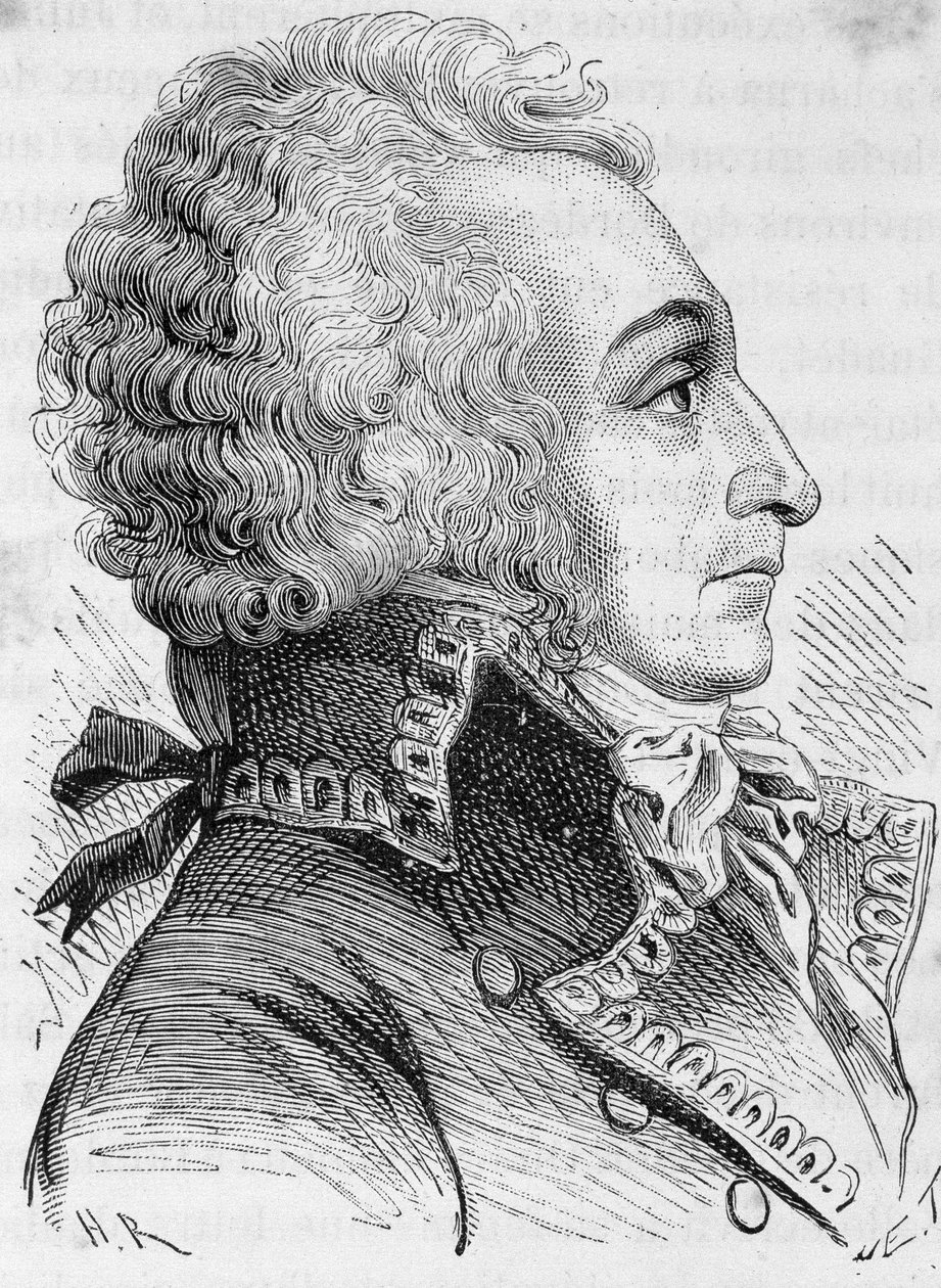 Alexandre de Beauharnais vikomt (1760-1794) tábornok portréja, akit azzal vádolnak, hogy 1793-ban rosszul védte Mainzot, guillotine volt – Henri Martin „L