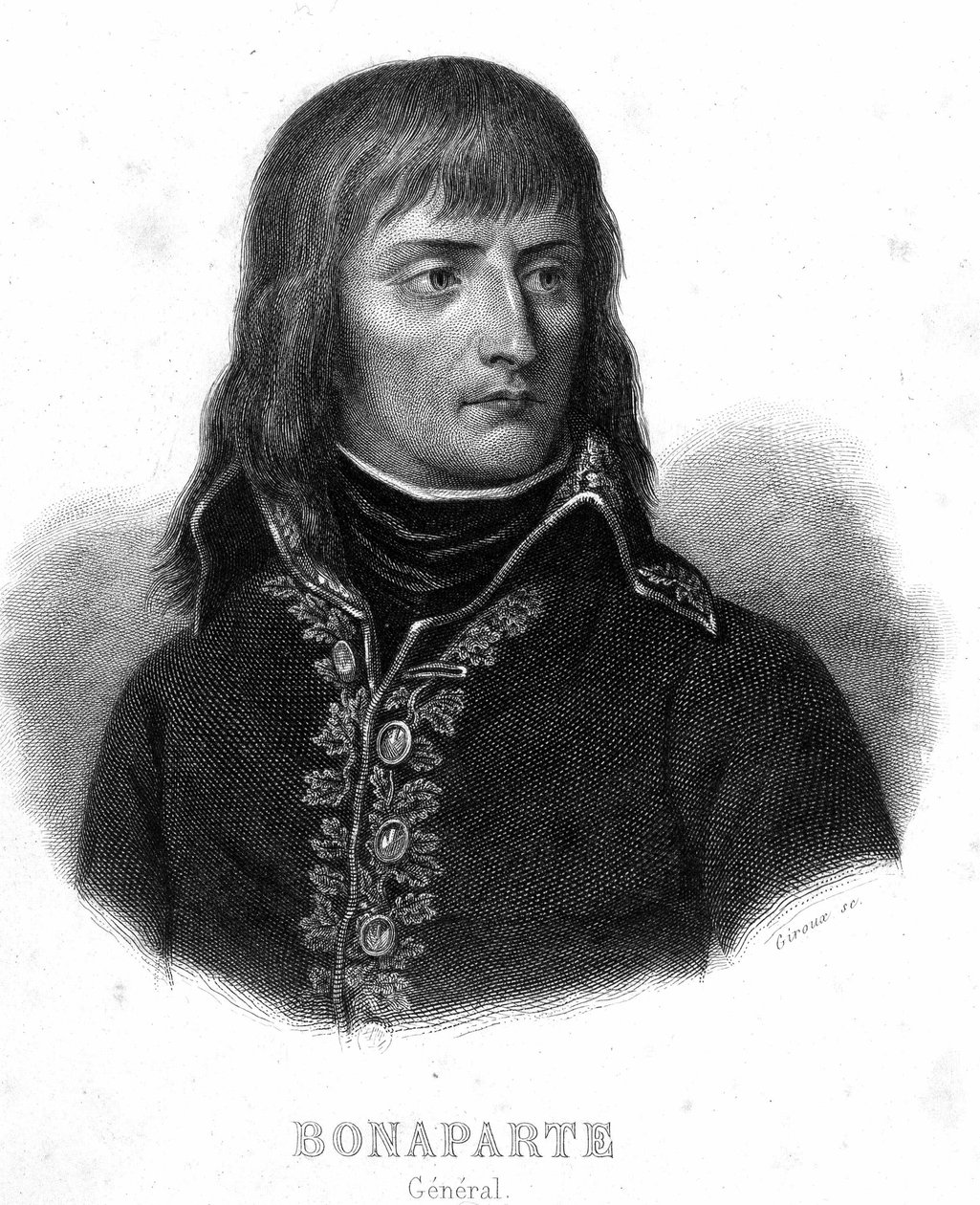 Bonaparte tábornok portréja – Thiers „Revolution francaise” című könyvében. 19. század. alkotó: French School