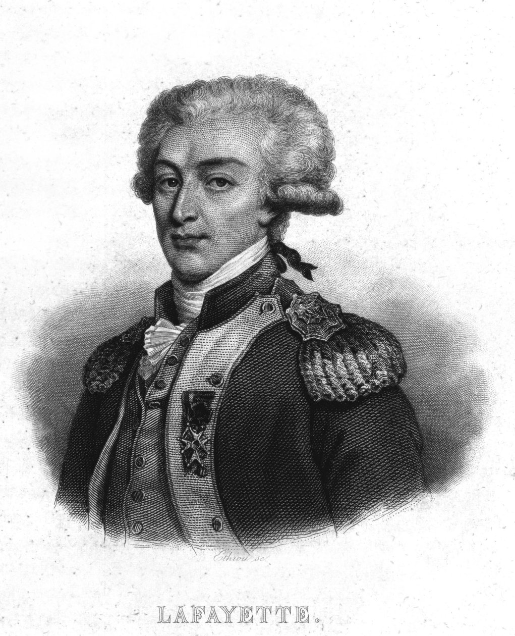 La Fayette (Lafayette) tábornok (1757 - 1834) portréja – Thiers „Revolution francaise” című könyvében. 19. század alkotó: French School