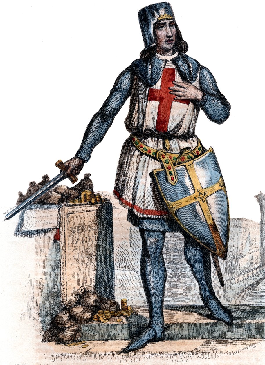 Geoffrey of Villehardouin (1150-1228), francia történész és lovag portréja. alkotó: French School