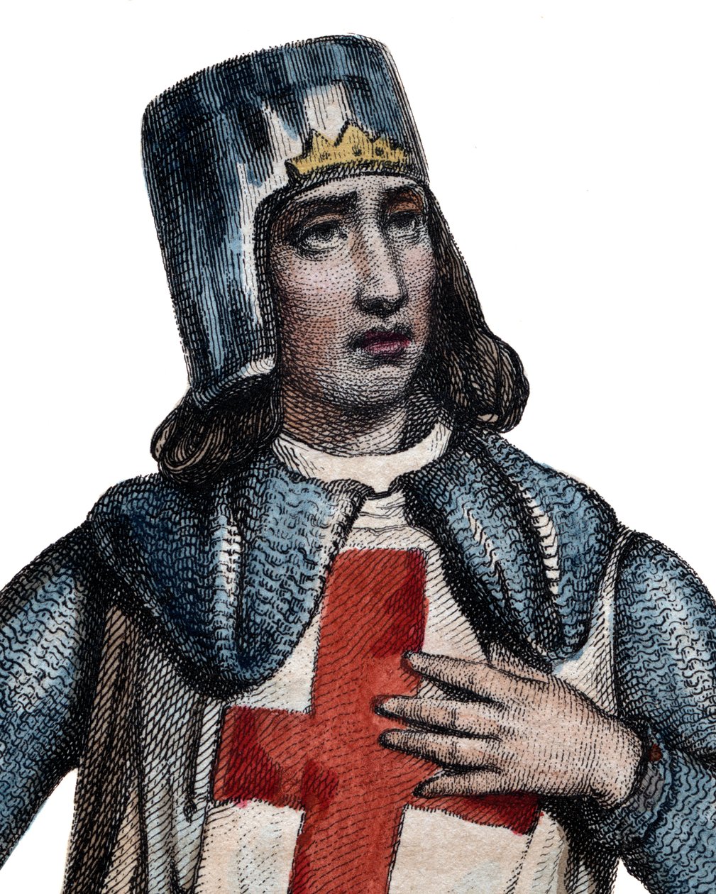 Geoffrey of Villehardouin (1150-1228), francia történész és lovag portréja. alkotó: French School