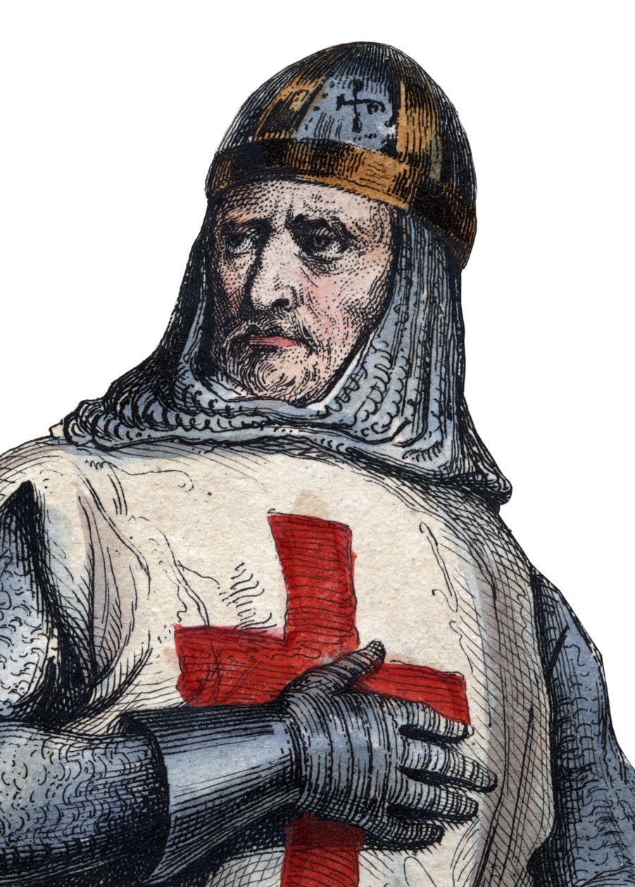 Godfrey of Bouillon (104061-1100), frank lovag, az első keresztes hadjárat egyik vezetőjének portréja. alkotó: French School