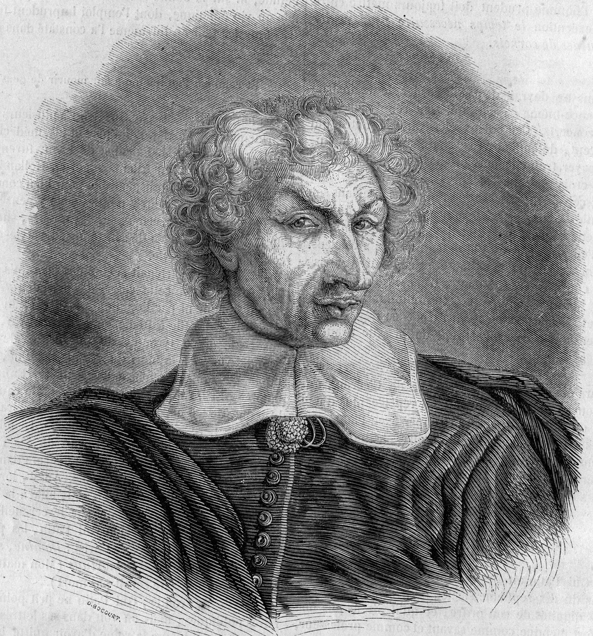 Gui (Guy) Patin (1601-1672) francia orvos és író portréja. Bocour metszete a „Le Magasin festői”-ben alkotó: French School