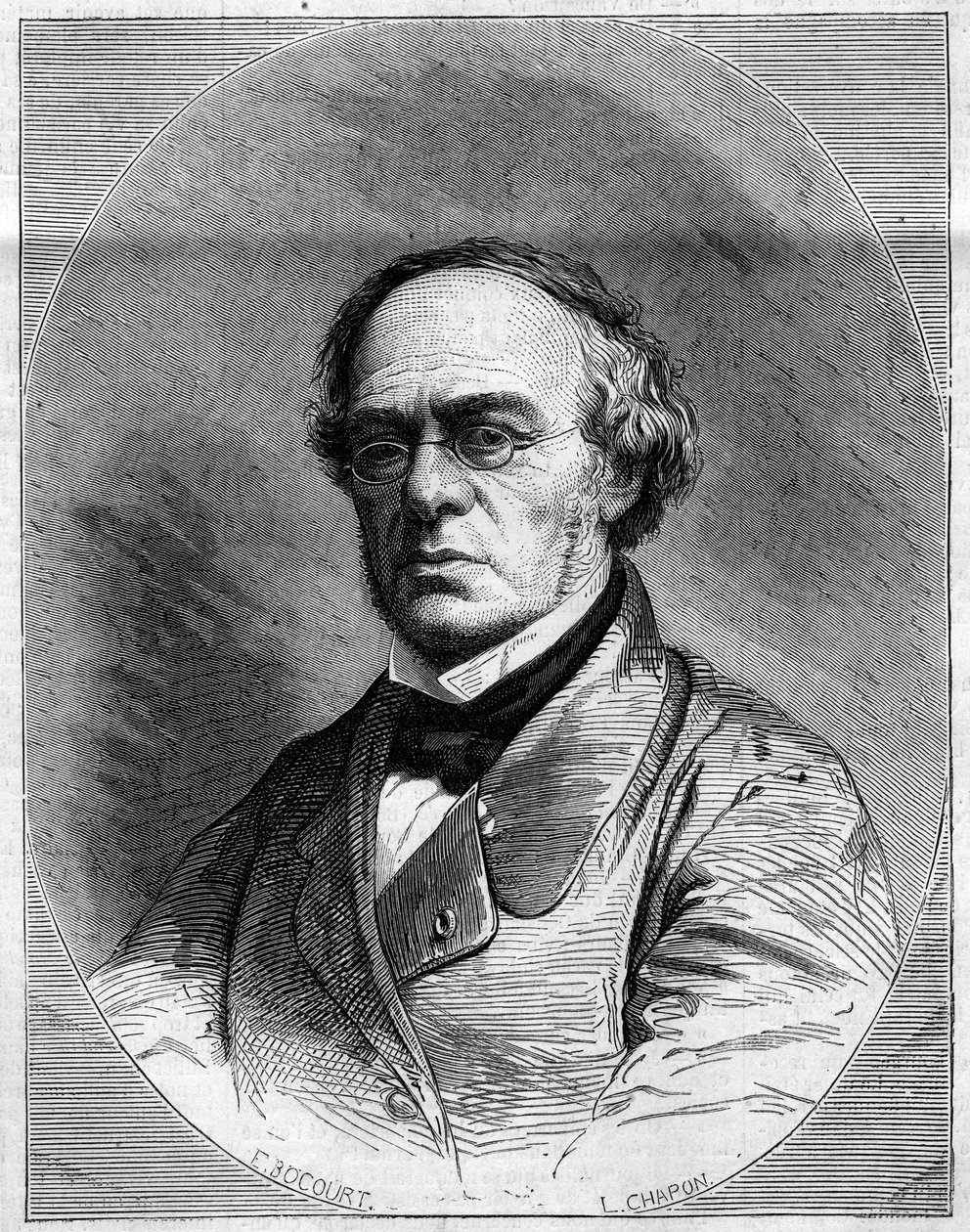 Halevy (Jacques Fromental Levy) (1799-1862), francia zeneszerző portréja. Metszet a „” The Illustrated World”” 259. számában, március 29 alkotó: French School