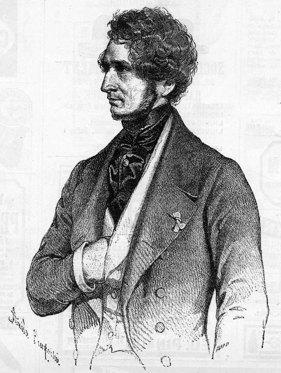 Hector Berlioz (1803-1869) portréja 1847 körül Amedee Charpentier litográfiájáról. alkotó: French School